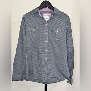 Heritage 1981 Navy and White Gingham Button-Down Shirt